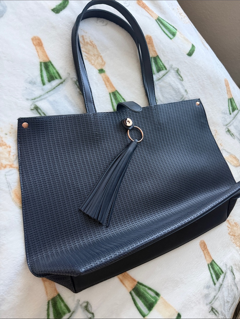 Classic Navy blue NWOT Tote Bag with Tassel Accent